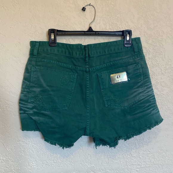 Green Carmen Steffens denim shorts - Picture 4 of 7